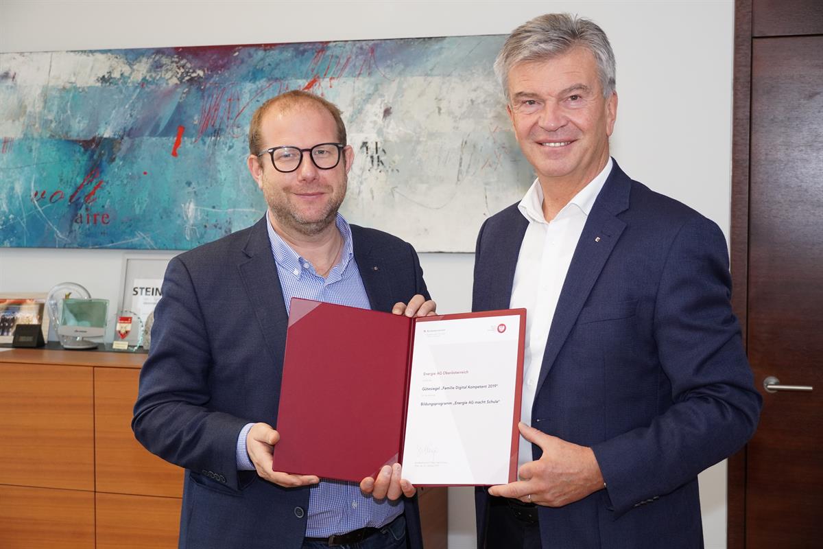 Michael Frostel, Leiter Kommunikation der Energie AG Oberösterreich, und Werner Steinecker, Generaldirektor der Energie AG Oberösterreich.