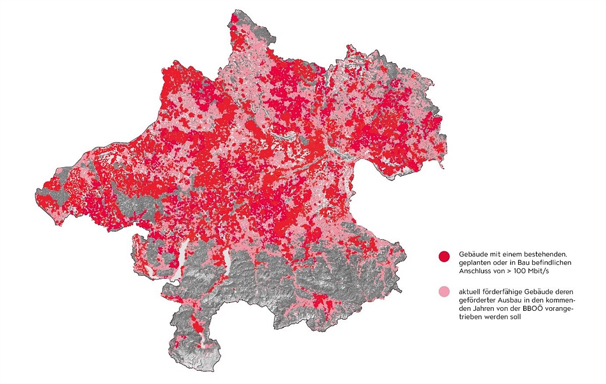 Versorgungsgebiete der Breitband OÖ